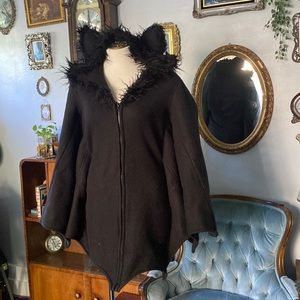 Fleece bat hoody/poncho. Size S.